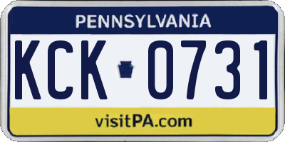 PA license plate KCK0731