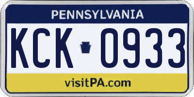 PA license plate KCK0933