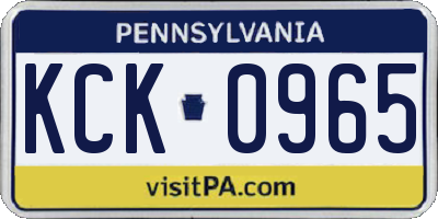 PA license plate KCK0965