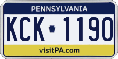 PA license plate KCK1190