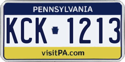PA license plate KCK1213