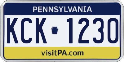 PA license plate KCK1230
