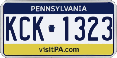 PA license plate KCK1323