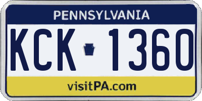PA license plate KCK1360