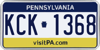 PA license plate KCK1368