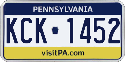 PA license plate KCK1452