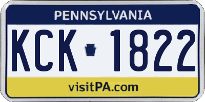 PA license plate KCK1822
