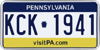 PA license plate KCK1941