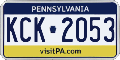 PA license plate KCK2053