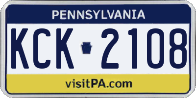 PA license plate KCK2108
