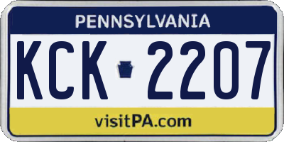 PA license plate KCK2207