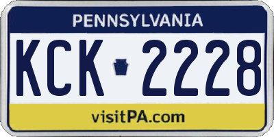 PA license plate KCK2228