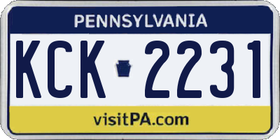 PA license plate KCK2231