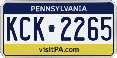 PA license plate KCK2265