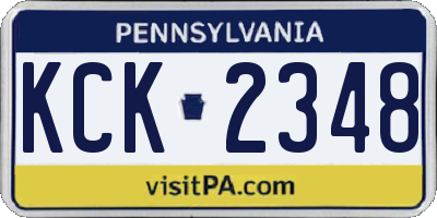 PA license plate KCK2348