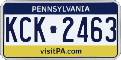 PA license plate KCK2463