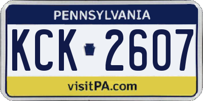 PA license plate KCK2607