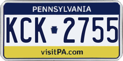 PA license plate KCK2755