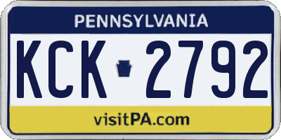 PA license plate KCK2792
