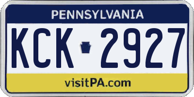 PA license plate KCK2927