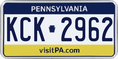 PA license plate KCK2962