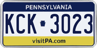PA license plate KCK3023
