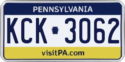 PA license plate KCK3062