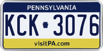 PA license plate KCK3076