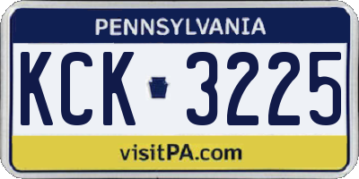 PA license plate KCK3225