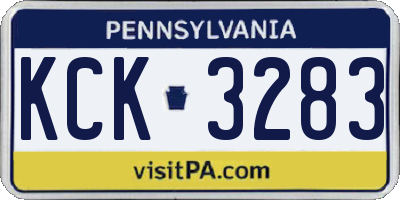 PA license plate KCK3283