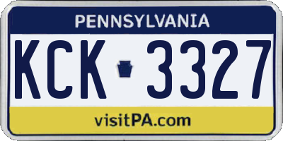 PA license plate KCK3327
