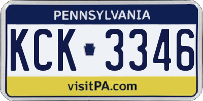PA license plate KCK3346