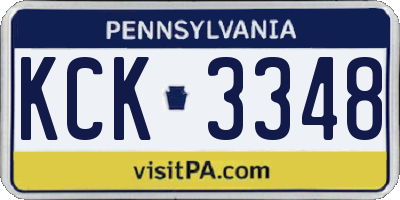 PA license plate KCK3348