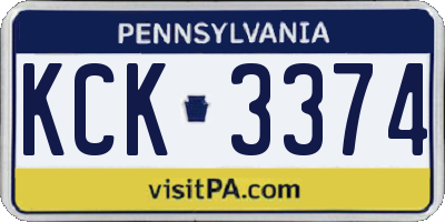 PA license plate KCK3374