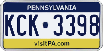 PA license plate KCK3398