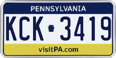 PA license plate KCK3419