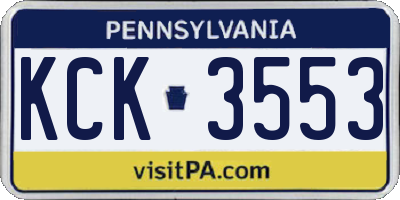PA license plate KCK3553