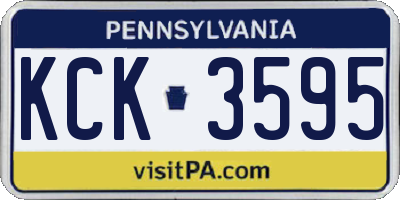 PA license plate KCK3595