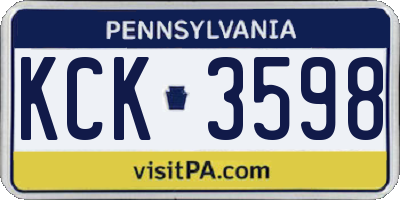 PA license plate KCK3598