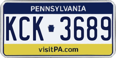 PA license plate KCK3689