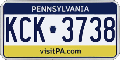 PA license plate KCK3738
