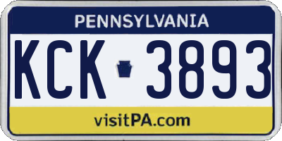 PA license plate KCK3893