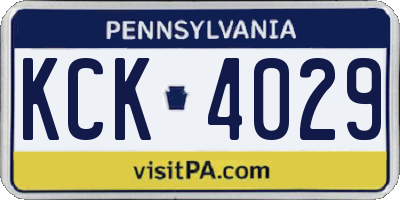 PA license plate KCK4029