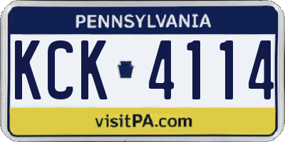 PA license plate KCK4114