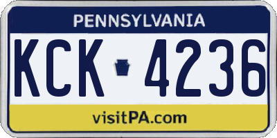 PA license plate KCK4236