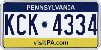 PA license plate KCK4334