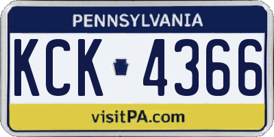 PA license plate KCK4366