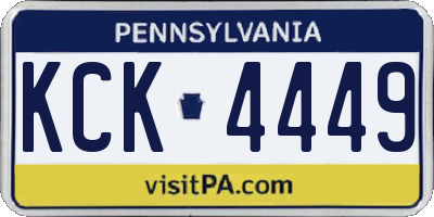 PA license plate KCK4449