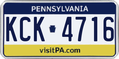 PA license plate KCK4716