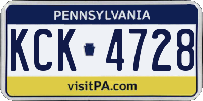 PA license plate KCK4728